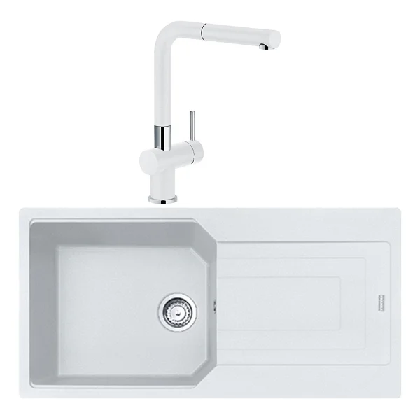 Franke Urban Ubg 611-100 Bianco Granit Eviye + Active Plus Doccia Batarya - Görsel 2