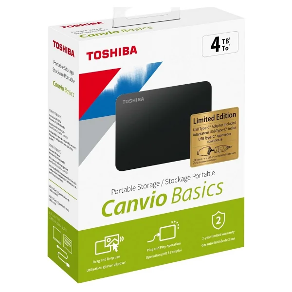 Toshiba Canvio Basics HDTB440EK3CB USB 3.2 2.5" 4 TB Harici Harddisk - Görsel 2