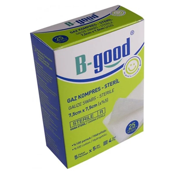 B-GOOD Gaz Kompres 7,5cm X 7,5cm 25 Li - Görsel 2