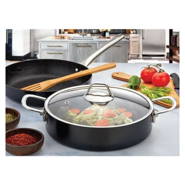 Evimsaray Zest Gusto 24 cm Basık Granit Tencere - Görsel 3