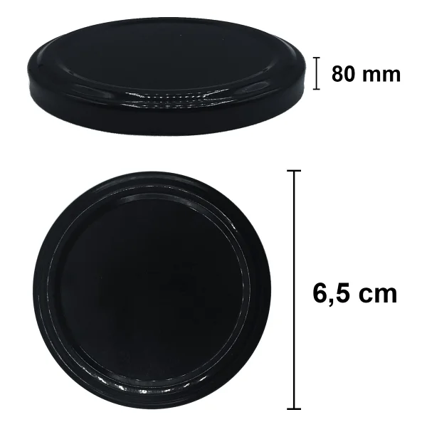 Afracam 210 ml Metal Siyah Konserve Kapaklı 210 Cc Şeffaf Cam Kavanoz 1 Adet - Görsel 3