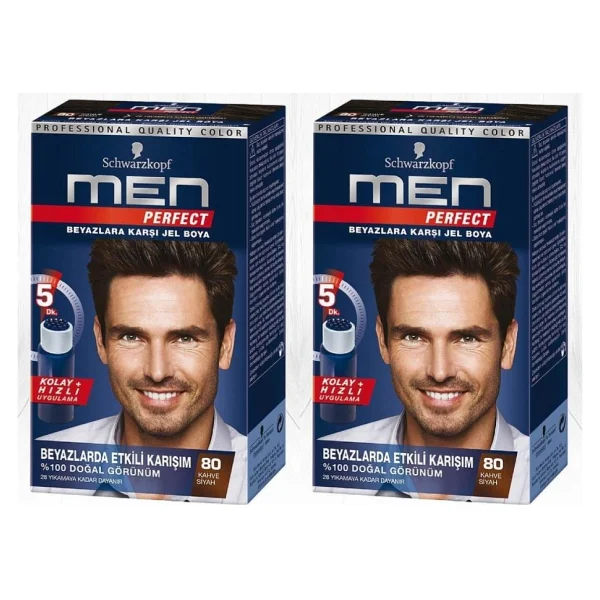 Men Perfect 80 Kahve Siyah 2 Adet Erkek Saç Boyası - Görsel 2