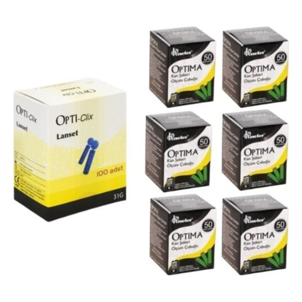 Optima Ölçüm Stribi 300 Adet + 100 Adet Lanset Delme-Kalem Iğnesi - Görsel 4
