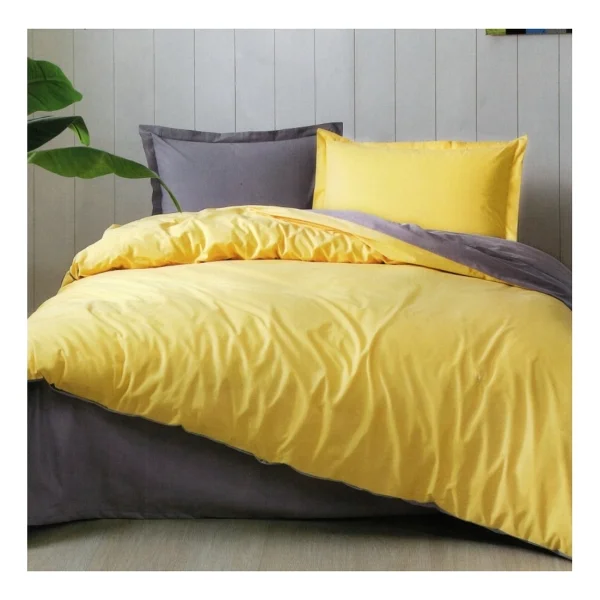 Özdilek Colormix Ranforce Antrasit Hardal Çift Kişilik Nevresim Takımı - Görsel 3