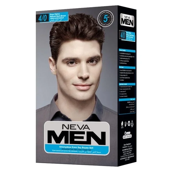 Neva Men Amonyaksız 4.0 Koyu Kahve Erkek Saç Boyası - Görsel 3