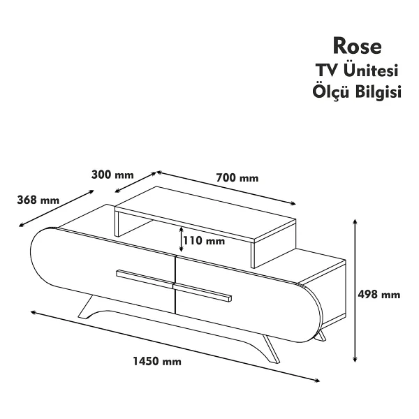 Variant Concept Rose Tv Ünitesi Ceviz - Beyaz - Görsel 3