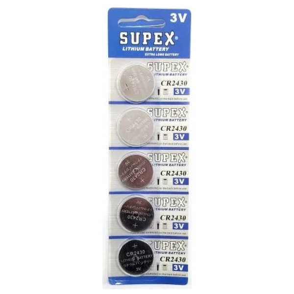 Supex CR2430 3 V Lityum Düğme Pil 5'li - Görsel 3