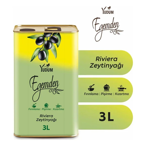 Yudum Egemden Riviera 3 lt Teneke Zeytinyağı - Görsel 3