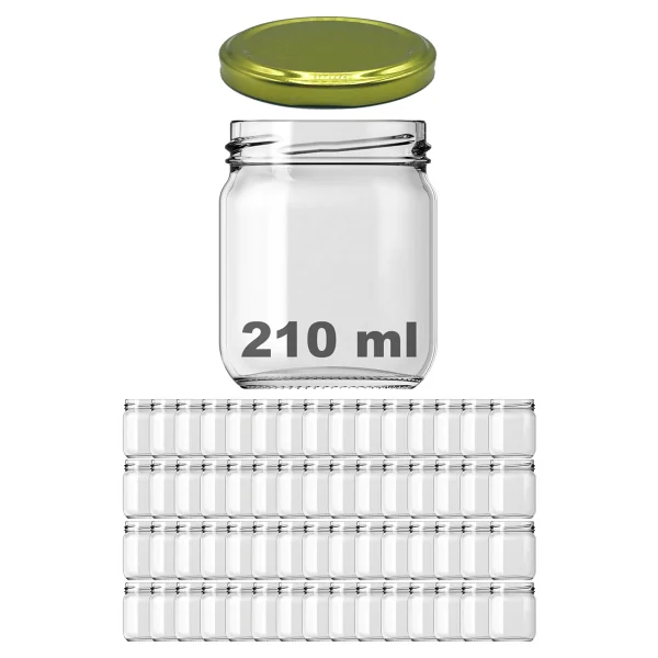 Afracam 210 ml Metal Siyah Konserve Kapaklı 210 Cc Şeffaf Cam Kavanoz 1 Adet - Görsel 7