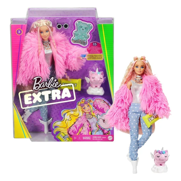 Barbie Extra Pembe Ceketli Bebek GRN28 - Görsel 8