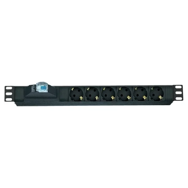 AGER 19" 1U 6lı Sigortalı Priz Modülü Metal Gövdeli AA-PRZ01U19-6S-AL - Görsel 2