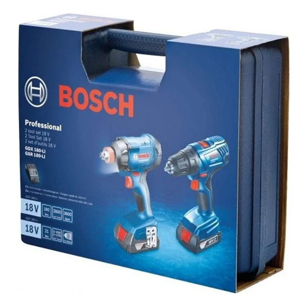 Bosch GSR 180-LI Matkap + GDX 180-LI Somun Sıkma Makinesi + 2x2 Ah Akülü Set - Görsel 5