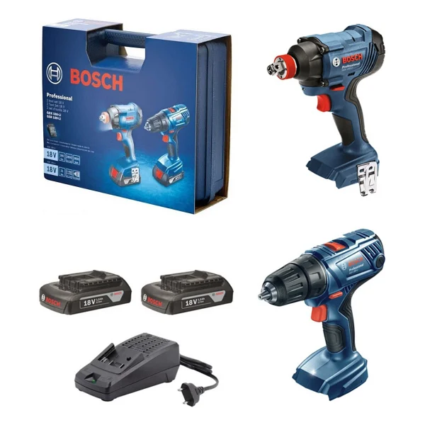 Bosch GSR 180-LI Matkap + GDX 180-LI Somun Sıkma Makinesi + 2x2 Ah Akülü Set - Görsel 4