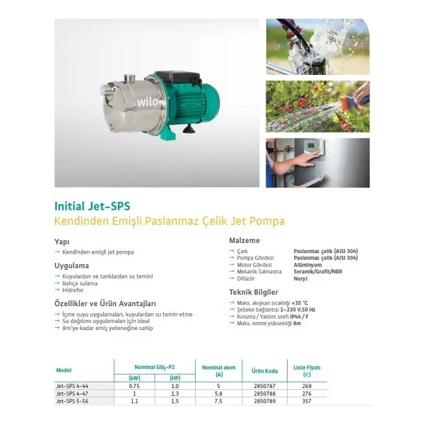 Wilo Initial Jet-SPS 4-44 Jet Pompa - Görsel 3