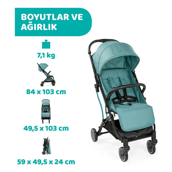 Chicco Trolley Me Emerald Kabin Tipi Bebek Arabası - Görsel 10