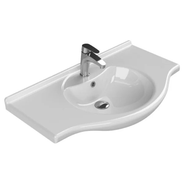 Turkuaz Cerastyle Nil 85x50cm Etajerli LAvabo - Görsel 3
