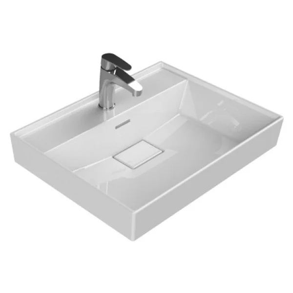 Turkuaz Seramik Sharp 60x48 cm Etajerli Lavabo - Görsel 6
