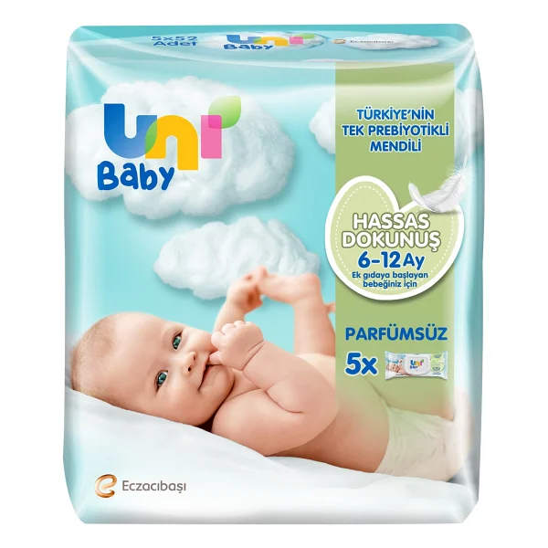 Uni Baby Hassas Dokunuş 52 Yaprak 5'li Paket Islak Mendil - Görsel 4