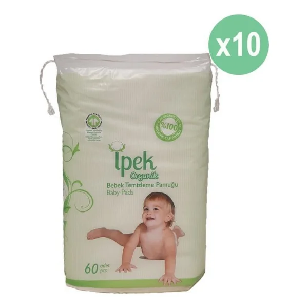 Ipek Organik Bebek Temizleme Pamuğu 60'lı - 10'lu Paket - Görsel 5