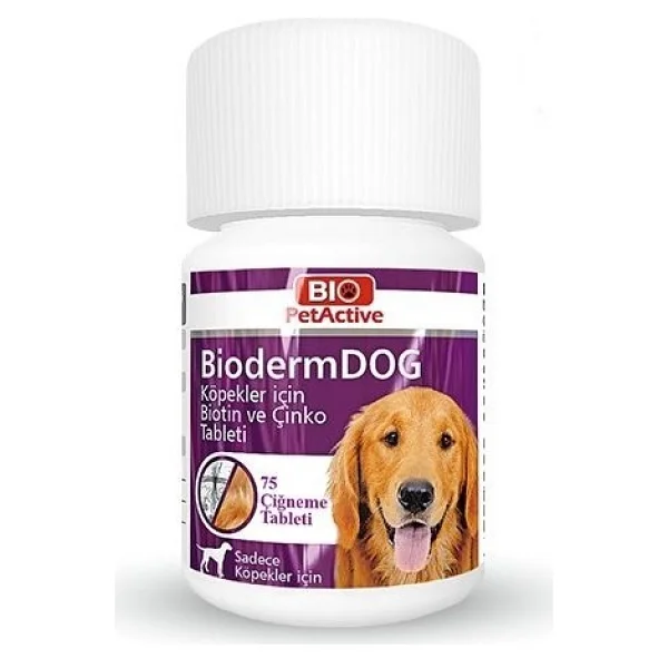 Bio PetActive Biodermdog Köpekler için Biotin ve Çinko Takviyesi 75 Tablet - Görsel 3