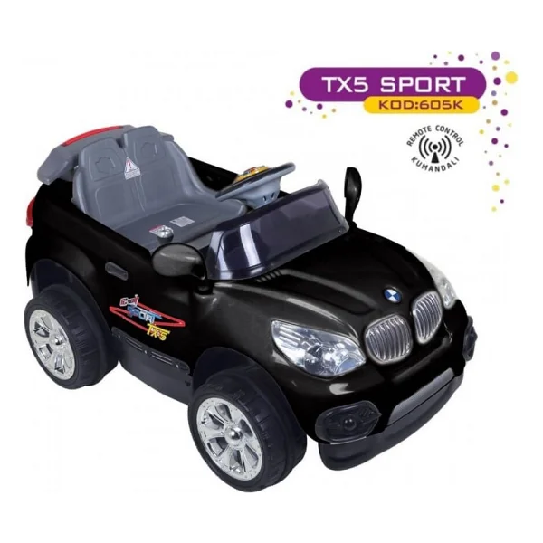 Aliş 605K TX5 Sport Siyah 12 V Uzaktan Kumandalı Akülü Araba - Görsel 2