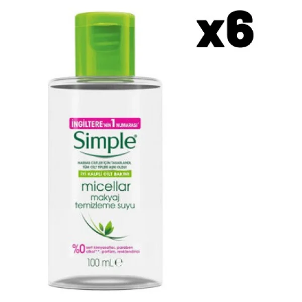 Simple Micellar Kind to Skin 100 ml 6 Adet Makyaj Temizleme Suyu - Görsel 2