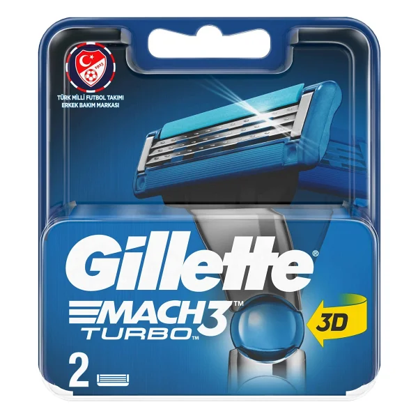 Gillette Mach3 Turbo 2'li Yedek Tıraş Bıçağı - Görsel 2