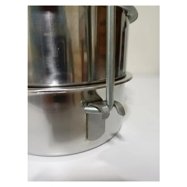 abnturk 3 Kaplı Çelik Sefer Tası 5-6 Kişilik Vidalı Sefertası 18x7cm Yemek Taşıma Kabı Tabldotcu Karavanası - Görsel 3