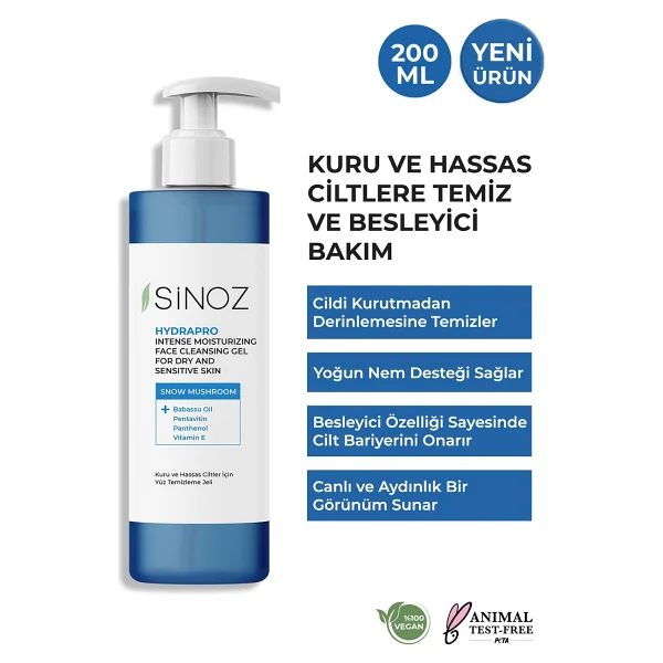 Sinoz Hydrapro 200 ml Yüz Temizleme Jeli - Görsel 5