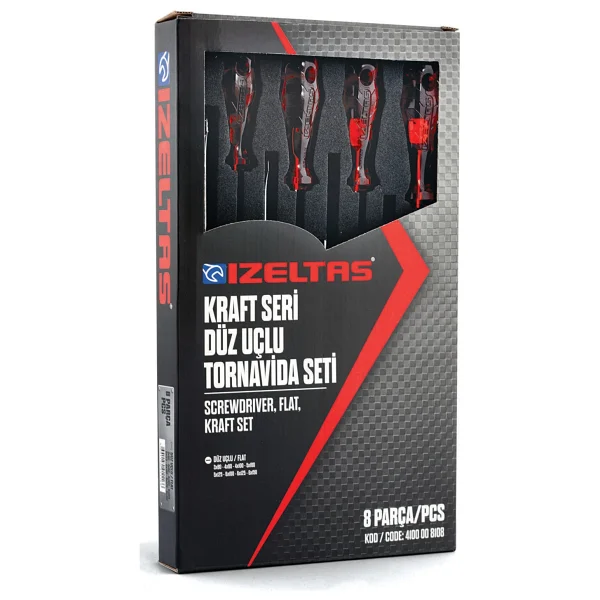 İzeltaş Kraft 4100008108 8 Parça Düz Tornavida Seti - Görsel 4