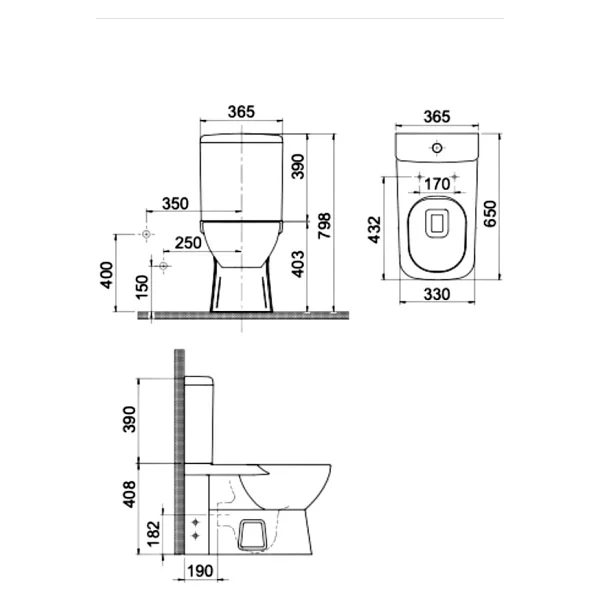 Ece Banyo Teon Duvara Sıfır Takım Klozet Seti-Iç Takım ve Soft Kapak Dahil 10TNS1028 - Beyaz - Görsel 2