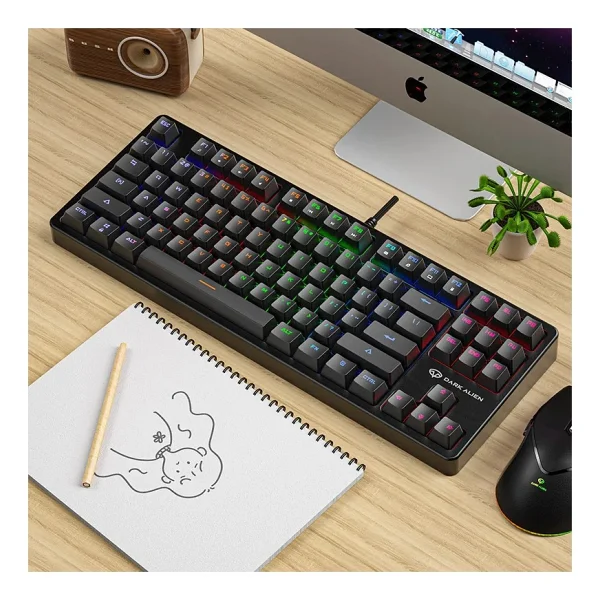 Valkyrie Leaven K870 RGB Siyah Blue Switch Kablolu Mekanik Oyuncu Klavyesi - Görsel 5