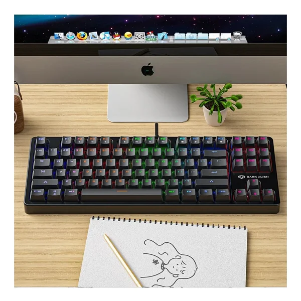 Valkyrie Leaven K870 RGB Siyah Blue Switch Kablolu Mekanik Oyuncu Klavyesi - Görsel 7