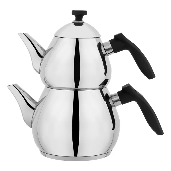 Schafer Tea Chef Siyah Orta Boy Çelik Çaydanlık - Görsel 3
