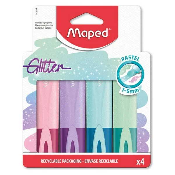 Maped 742046 Glitter Pastel 4'lü Fosforlu Kalem - Görsel 3