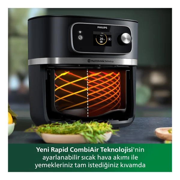 Philips Airfryer 7000 Serisi HD9880/90 Combi XXL Connected 8.3 lt Yağsız Fritöz - Görsel 6