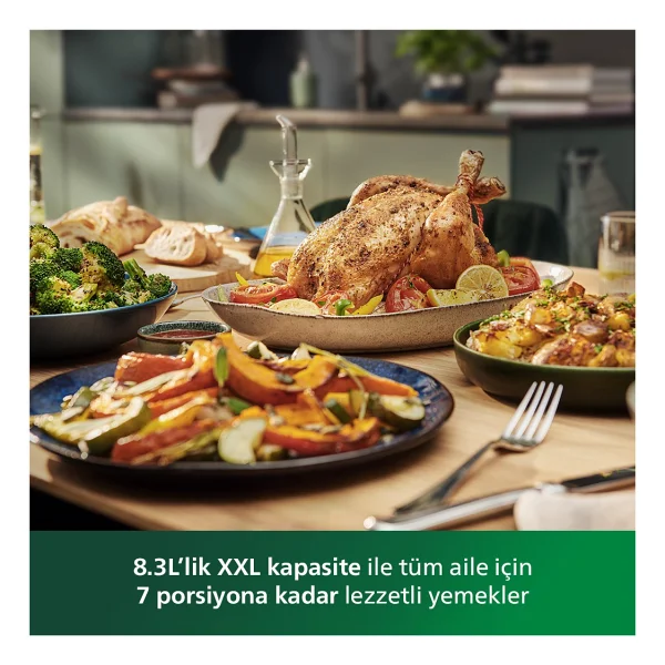 Philips Airfryer 7000 Serisi HD9880/90 Combi XXL Connected 8.3 lt Yağsız Fritöz - Görsel 7