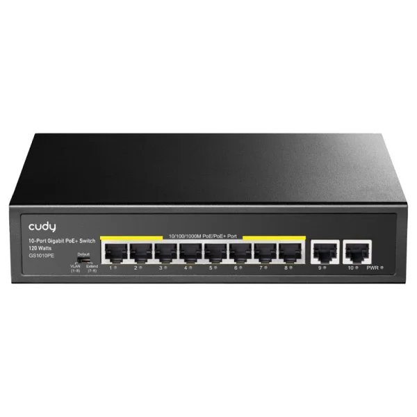 Cudy GS1010PE 10 Port 10/100/1000 Mbps Gigabit Yönetilebilir PoE Switch - Görsel 2