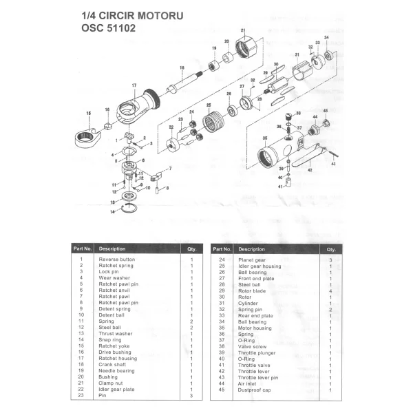 Osaka Osacar 1/4 Havalı Cırcır Kol - Görsel 4
