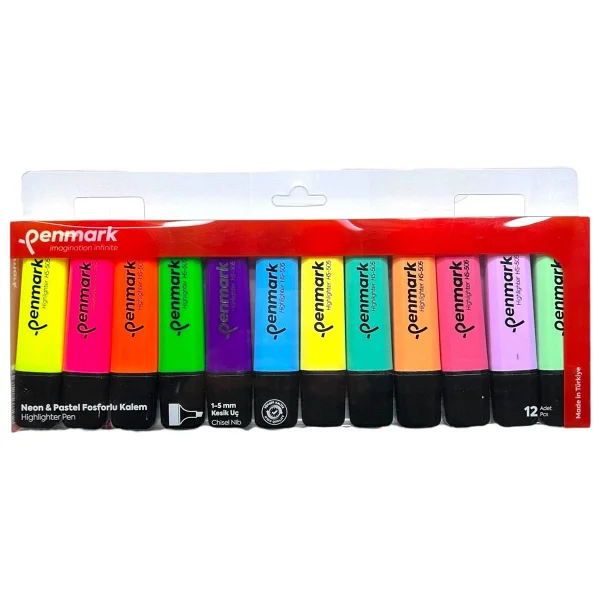 Penmark 6 Pastel + 6 Neon 12'li Fosforlu Kalem Seti - Görsel 3