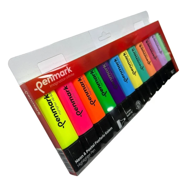Penmark 6 Pastel + 6 Neon 12'li Fosforlu Kalem Seti - Görsel 5