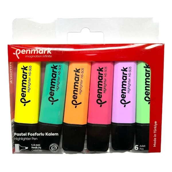Penmark Pastel 6'lı Fosforlu Kalem Seti - Görsel 7