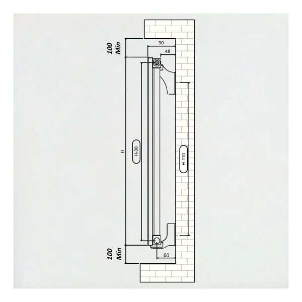 Aeon Hestia Alüminyum Dikey Radyatör 100CM Yükseklik - 100cm x 62.5 cm (7 Dilim) - Görsel 4