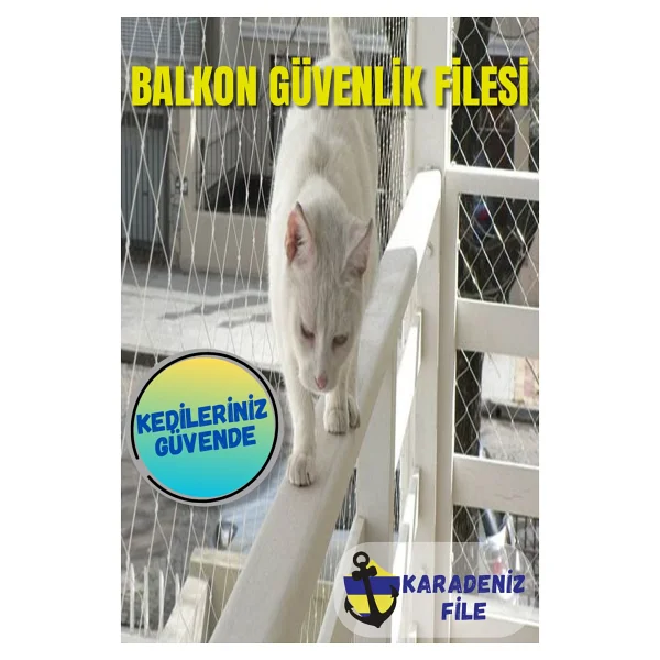 Karadeniz Dekor Ağları Balkon Filesi 2.5 X 3 (kuş Filesi, Kedi Filesi, Kuş Ağı, Kuş Önleme Filesi) - Görsel 2