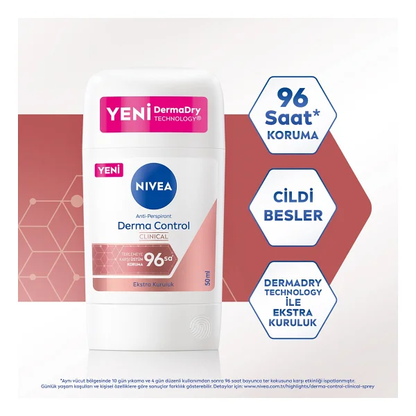 Nivea Derma Control Clinical 50 ml Kadın Stick Deodorant - Görsel 2
