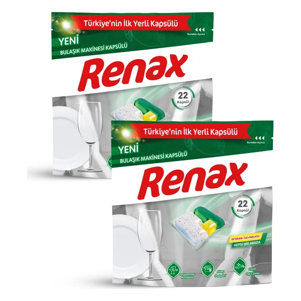 Renax Hepsi Bir Arada Bulaşık Makinesi Tableti 22'li 2 Adet - Görsel 3