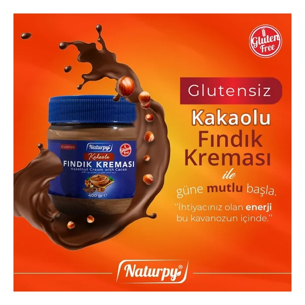 Naturpy Glutensiz Kakaolu Fındık Kreması 400 gr - Görsel 2