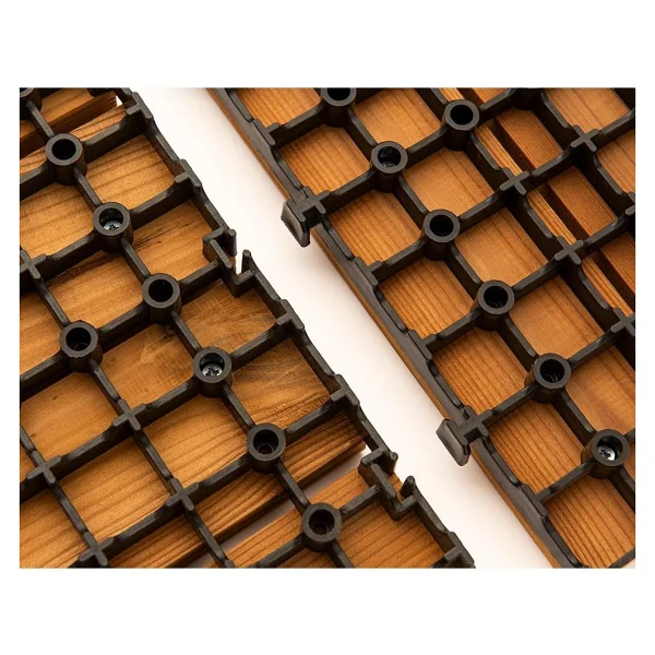 Sunsoe Fin Çamı Balkon Bahçe Ahşap Yer Döşemesi Karo Deck 30X30 cm - 1 Adet (0,09M2) - 30 x 30 cm - Görsel 3