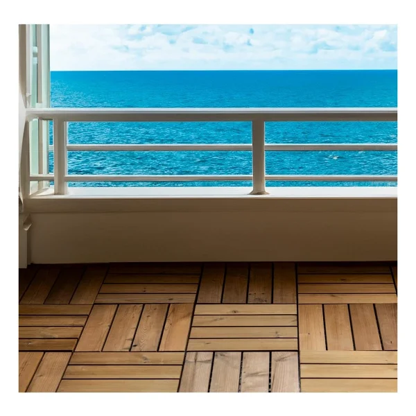 Sunsoe Fin Çamı Balkon Bahçe Ahşap Yer Döşemesi Karo Deck 30X30 cm - 1 Adet (0,09M2) - 30 x 30 cm - Görsel 5