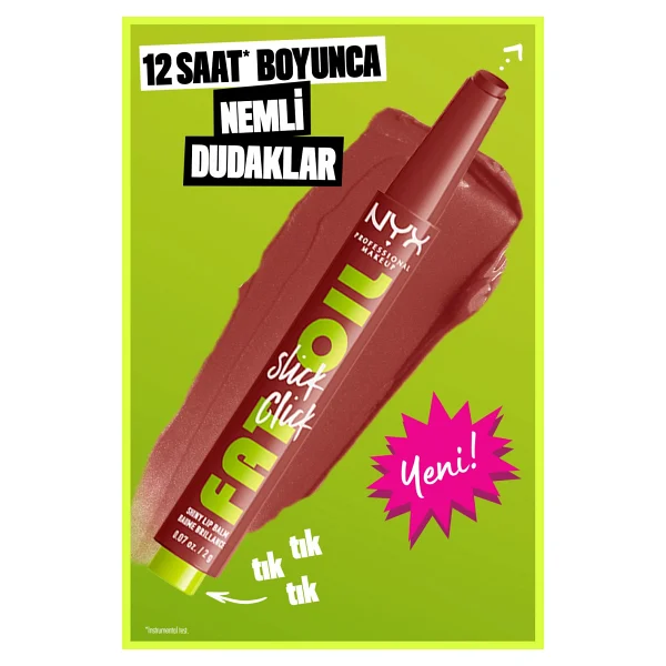NYX Professional Makeup Fat Oil Slick Click Parlatıcı Dudak Balmı - Görsel 4